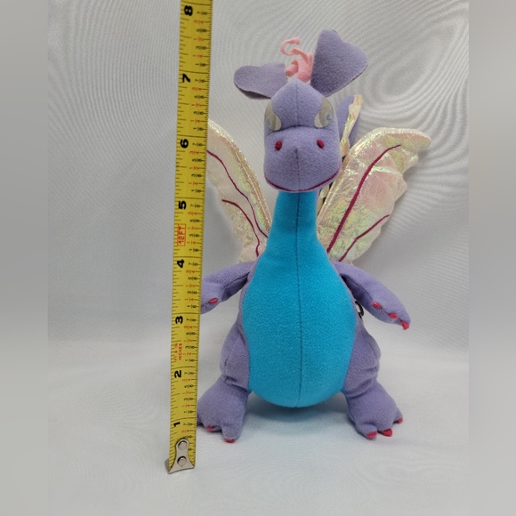 2002 Barbie Penelope the Dragon Iridescent Wings Rapunzel Pouch Plush 7" - Picture 2 of 11